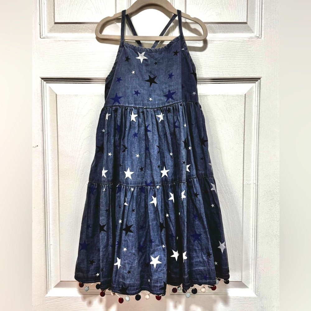 Girls Tommy Bahama denim star print dress 7 4th of July